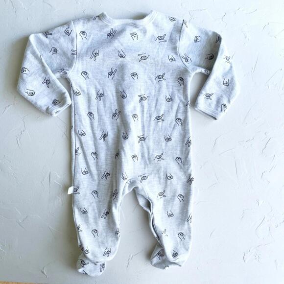 Rosie Pope Baby Sign Language Footie Pajamas 0-3 months - Picture 3 of 3